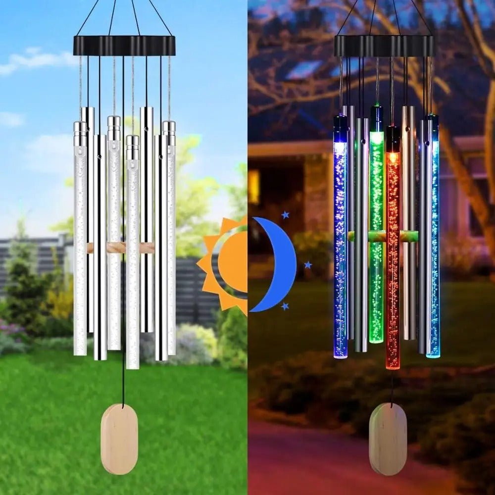 Solar Powered LED Windchimes - Waterproof Wind Chimes for Garden, Patio, Yard and Home Decor