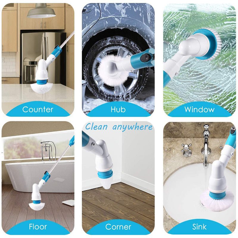 TurboClean Electric Spin Scrubber Set - Battery Operated Floor Cleaner