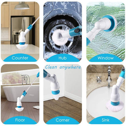 TurboClean Electric Spin Scrubber Set - Battery Operated Floor Cleaner