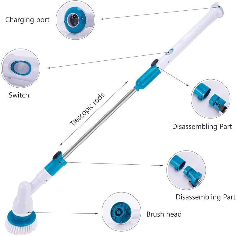 TurboClean Electric Spin Scrubber Set - Battery Operated Floor Cleaner