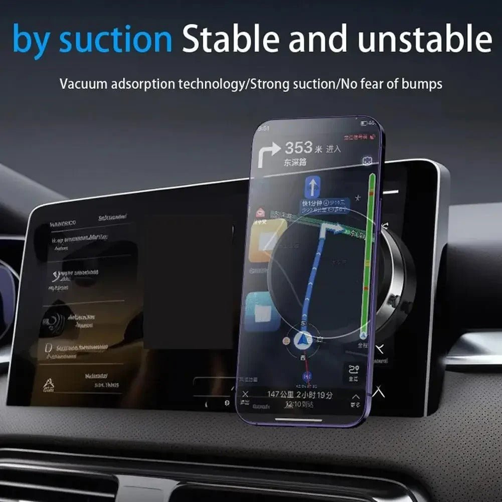 Universal Magnetic Car Suction Cup Cell Phone Holder - Black Technology, Stable Vacuum Adsorption Phone Mount