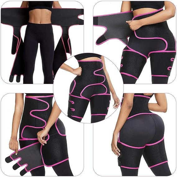 Women Sweat Slim Trimmer Thigh Double Strap Butt Lifter - Butt & Thigh Thermal Sculpting Belt