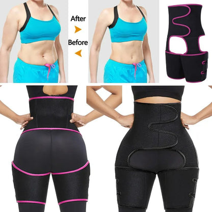 Women Sweat Slim Trimmer Thigh Double Strap Butt Lifter - Butt & Thigh Thermal Sculpting Belt