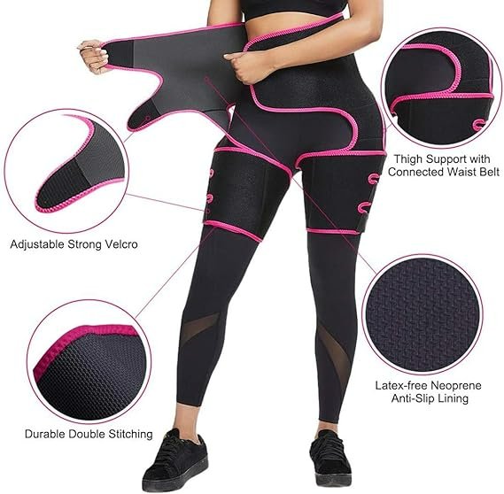 Women Sweat Slim Trimmer Thigh Double Strap Butt Lifter - Butt & Thigh Thermal Sculpting Belt