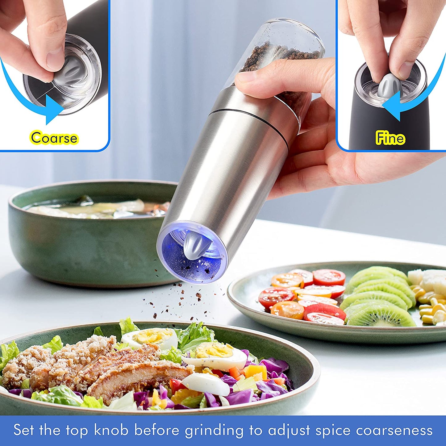 Electric Salt & Pepper Grinder with Gravity Sensor